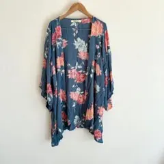A395 RIPCURL リップカール　花柄　シャツカーディガン　和柄　羽織り