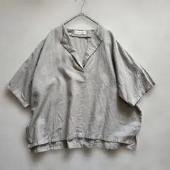 良品】evam eva エヴァムエヴァ リネンシルクワイドシャツ ブラウス