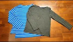 ストライプボーダー長袖Tシャツ2枚セット
