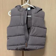 H&M ブラウン 耳付きフード ベスト　80cm