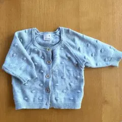 petit main ポンポン付きカーディガン 70