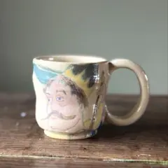 マグカップ　陶器　アート　ボタニカル　一点物　陶芸作家