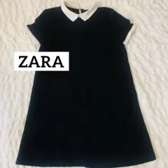 ZARA ザラ　ワンピース28 M フォーマル　ブラック　ミニ　襟付き　ボタン