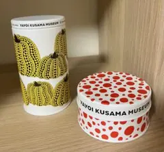 草間彌生　美術館限定お菓子　風月堂ヨックモック空き缶セット 　かぼちゃ水玉