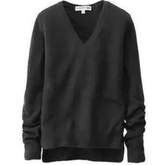 【未使用】ユニクロ×イネス　カシミヤ100　Vネックセーター　Sサイズ　黒