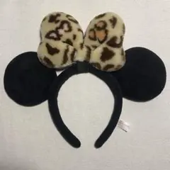 ミニーマウス耳カチューシャ レオパード柄　ヒョウ柄