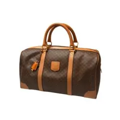 CELINE ブラウン レザーボストンバッグ