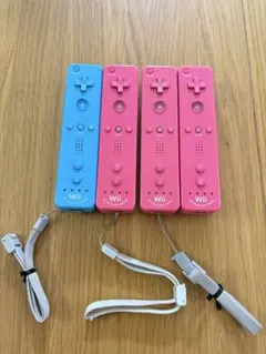 任天堂 Wii WiiU リモコン　モーションプラス 4本セット ブルー ピンク
