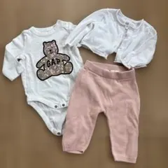 GAP クマ　ロンパース　パンツ　カーディガン　3セット　3〜6ヶ月　女の子