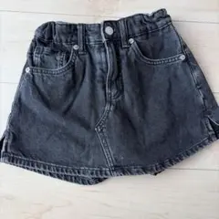ブラック デニム キュロット スカート