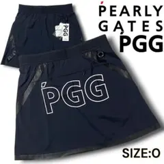 0 定2.4万 PGG 接触冷感 ビッグロゴ ナイロン ストレッチ スカート 紺