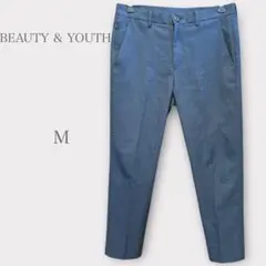 ★ビューティーアンドユース　スラックス　センタープレス　クロップド　ネイビー　M