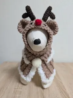 ハンドメイド犬帽子　クリスマス帽子&ケープset④　トナカイ
