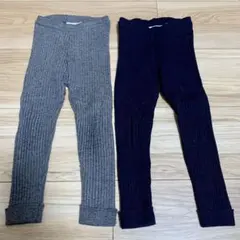 ZARA baby ザラ　92 リブ　ニット　レギンス　2枚 グレー　ネイビー