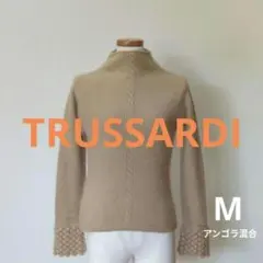 美品 トラサルディ 高級アンゴラ混ハイネックニット セーター 40 M〜細身L