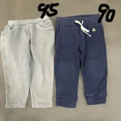 ベビーギャップパンツ ネイビー90cm フタフタパンツ95cmグレー