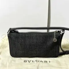 BVLGARI ブルガリ ロゴマニア デニム レザー ミニ ハンドバッグのサムネイル