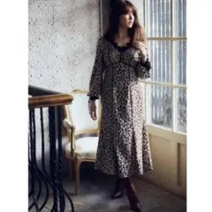 Floral Print Lase Trimmed Dress