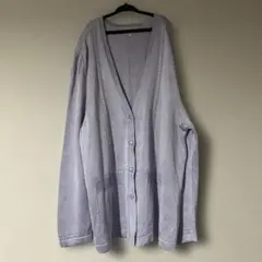 レリアンleilian 13＋　絹シルク 薄紫ニットカーディガン Vネック