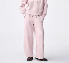 GU/ジーユー♡大人気！ヘビーウェイトスウェットバレルレッグパンツSサイズピンク