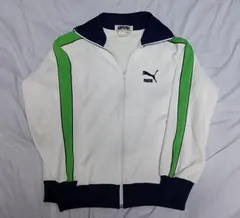 プーマ ジャージ オフホワイト 黄緑ライン