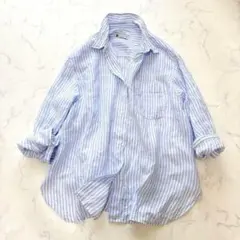 25SS シンプリシテェ 2wayフレンチ リネンシャツ ストライプ 洗えるのサムネイル