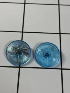 縫いつけボタン ガラス レア トンボ