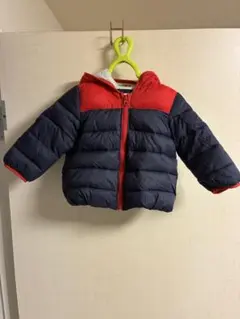 フード付きダウンジャケット ネイビー・レッド　GAP