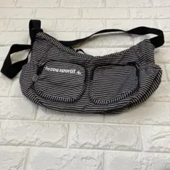 le coq sportif ショルダーバッグ 黒と白のストライプ