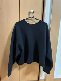 ブラック スウェット ジッパー付き 長袖