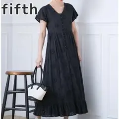 y2k フィフス コットンレースマキシワンピース ロングワンピース ブラック