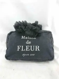 &メゾン ド フルール フリルハンドルポーチ ブラック系 レディース