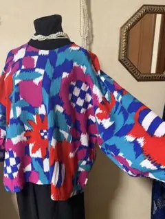 SOU・SOU ソウソウ 花柄キモノスリーブプルオーバーブラウス 日本製 総