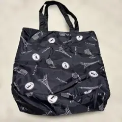 FAUCHON エコバッグ 黒 裏地ピンク