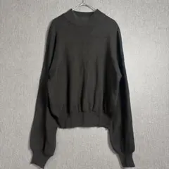 パフスリーブ 長袖ニット M 黒 ゆったり シンプル ブラック