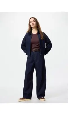 ユニクロ バギーカーブジーンズ サイズ27 未使用に近い ネイビー