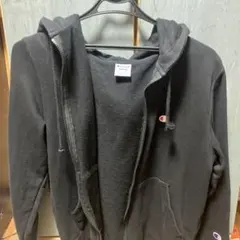 Champion ブラック フルジップパーカー
