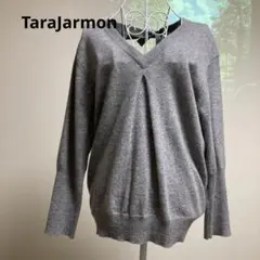 タラジャーモン　グレー Vネック 長袖ニット　カシミアのサムネイル