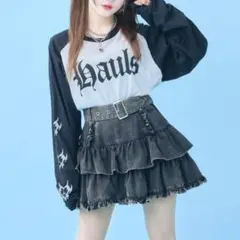 Hauls ハウルズ デニムミニスカート ティアードフリル