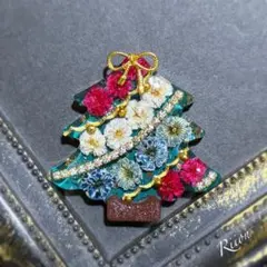 no.1042✨️フラワーツリーデザインレジンヘアゴム✨️緑