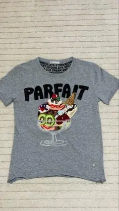 超美品【rough】ラフ半袖Tシャツ パフェ 刺繍 グレーのサムネイル