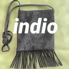 本日限定‼️４９８円→３９８円❗️indioスウェード布地ショルダーバッグフリンジ付