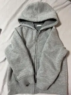 グレー 裏地 ジップアップパーカー