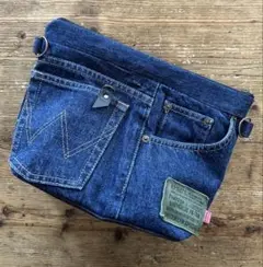 vol.1066 usedデニムリメイク　bigポーチ30cm 2way
