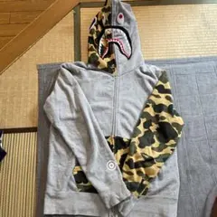 A Bathing Ape カモフラージュ シャークフードパーカー S