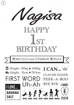 【ぽんず様】確認画像ページ/1歳BDポスター