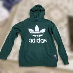 adidas フード付き　春ニット 緑色　Sサイズのサムネイル
