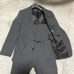 SUIT SELECT スーツセレクト ストライプ ダークグレー Y5 背抜き