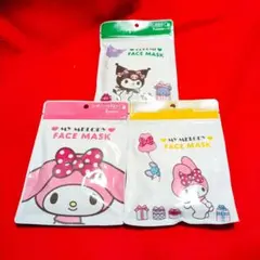 [新品]フェイスマスク7シート入り3点まとめ売り マイロディ、クロミ