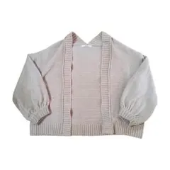 【RAGEBLUE】ベージュ バルーンスリーブ ニットカーディガン